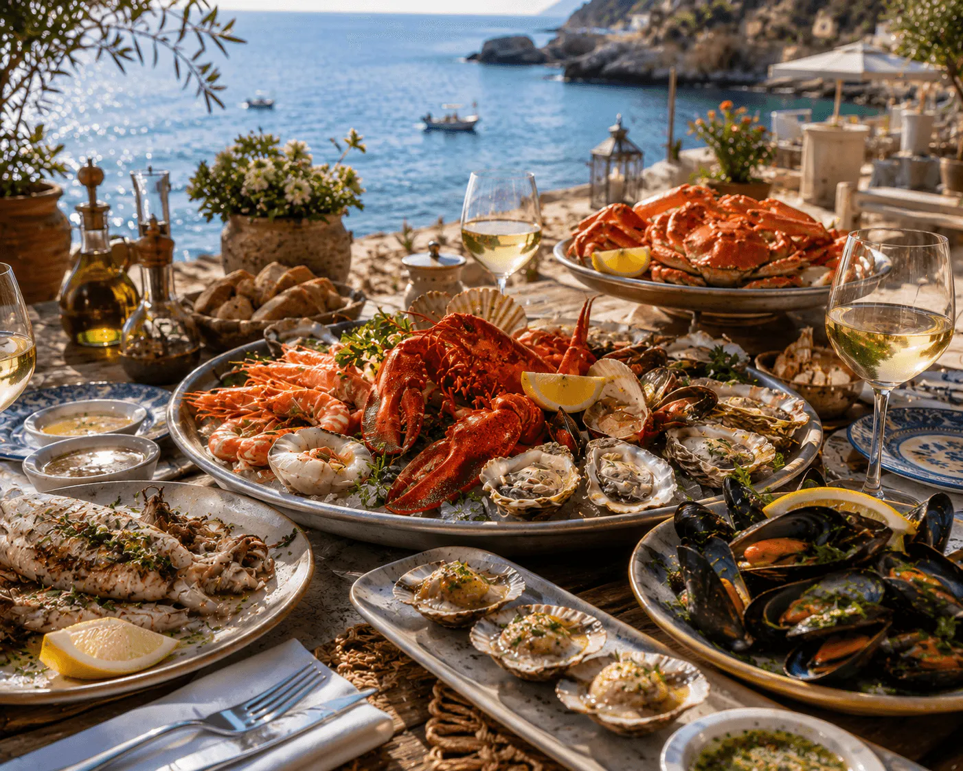 A fresh seafood table